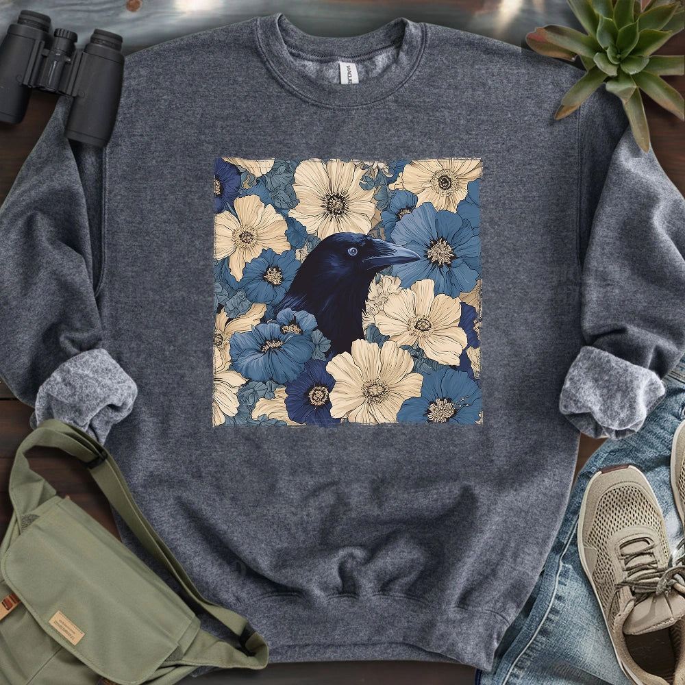 Raven In Flower Field Sweatshirt
