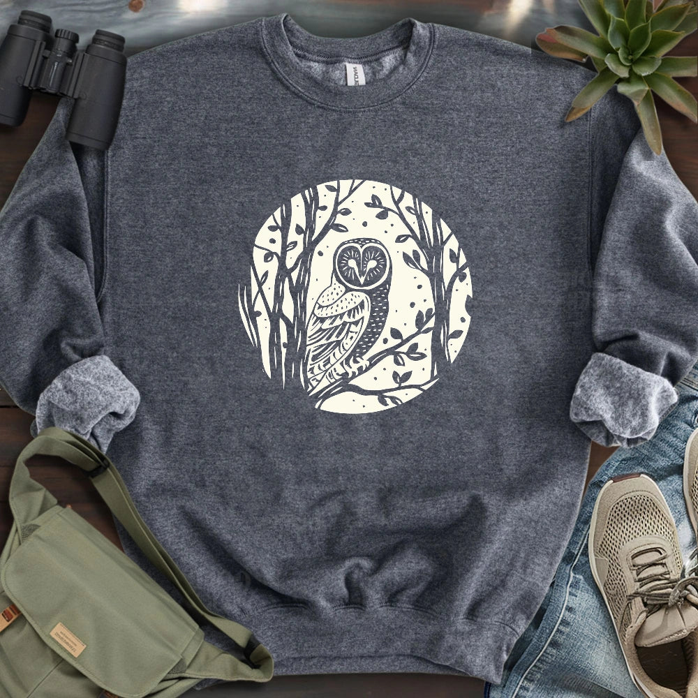 Simple Winter Barn Owl Sweatshirt