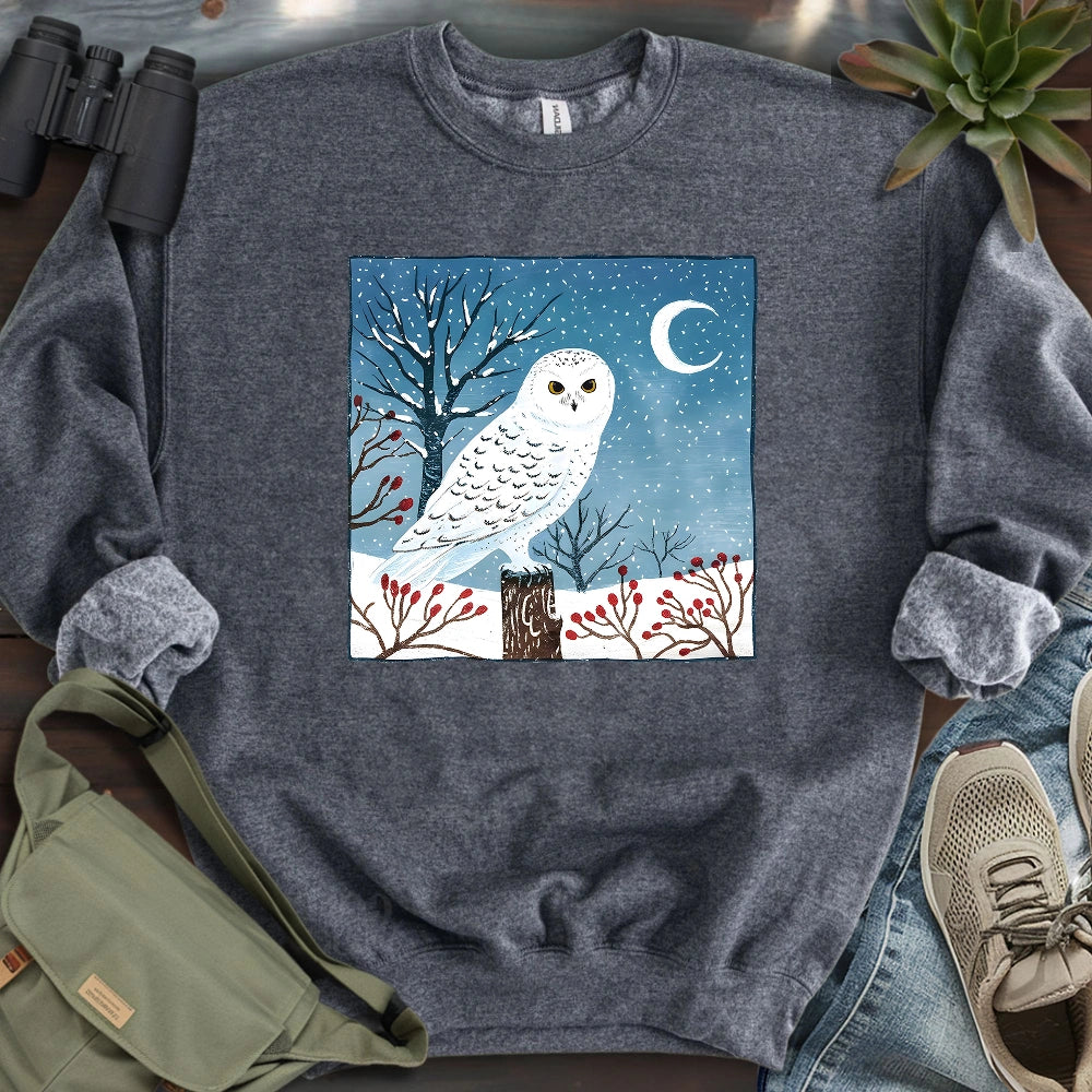 Snowy Owl at Midnight Sweatshirt