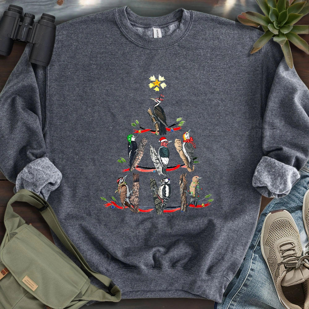 Woodpecker Christmas Tree Sweatshirt