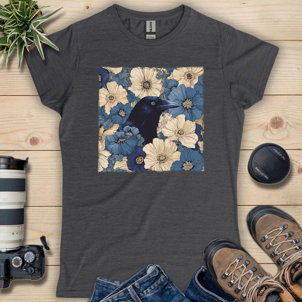 Raven In Flower Field Women's T-shirt