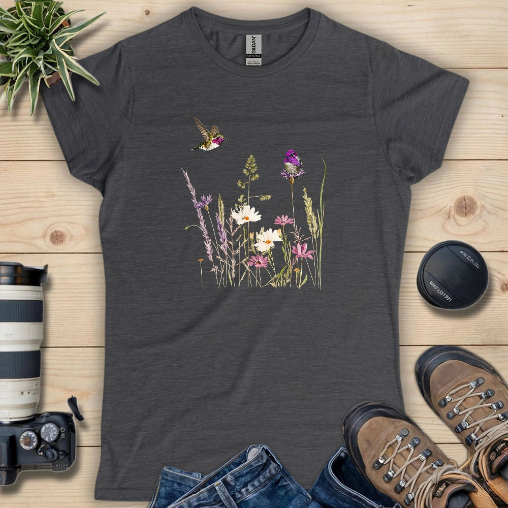 Hummingbirds And Wildflowers Women's T-shirt