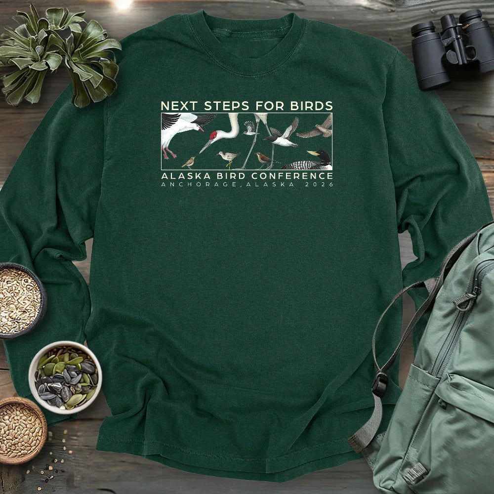 Alaska Bird Conference 2026 Long Sleeve T-shirt (by Julia Ditto)