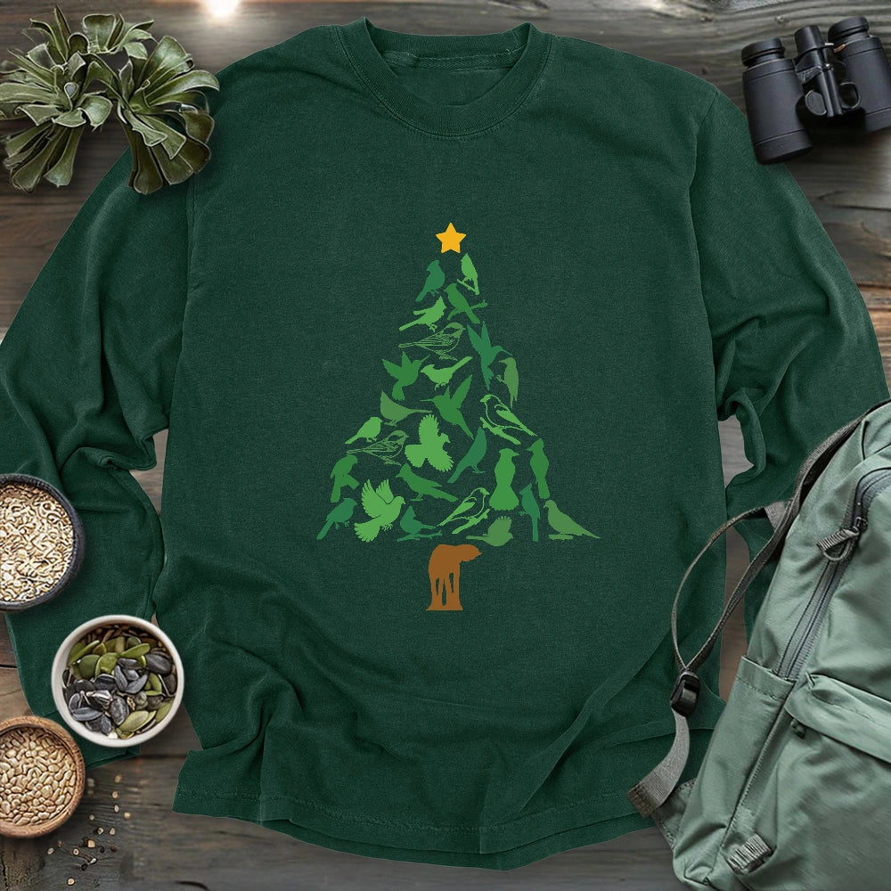 Backyard Birds Christmas Tree Long Sleeve T-shirt