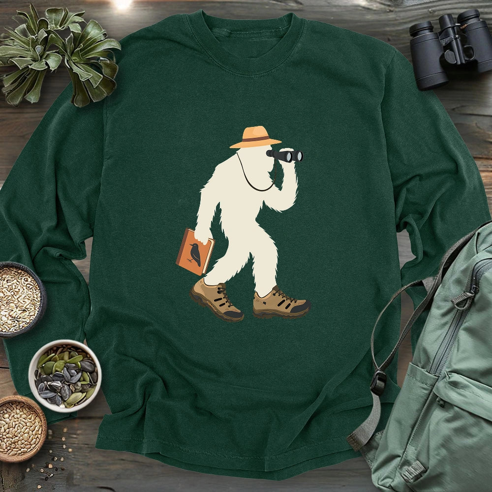 Bird Watching Bigfoot Long Sleeve T-shirt