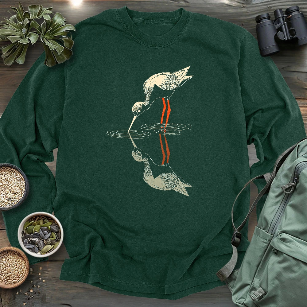 Black-necked Stilt Shadow Long Sleeve T-shirt