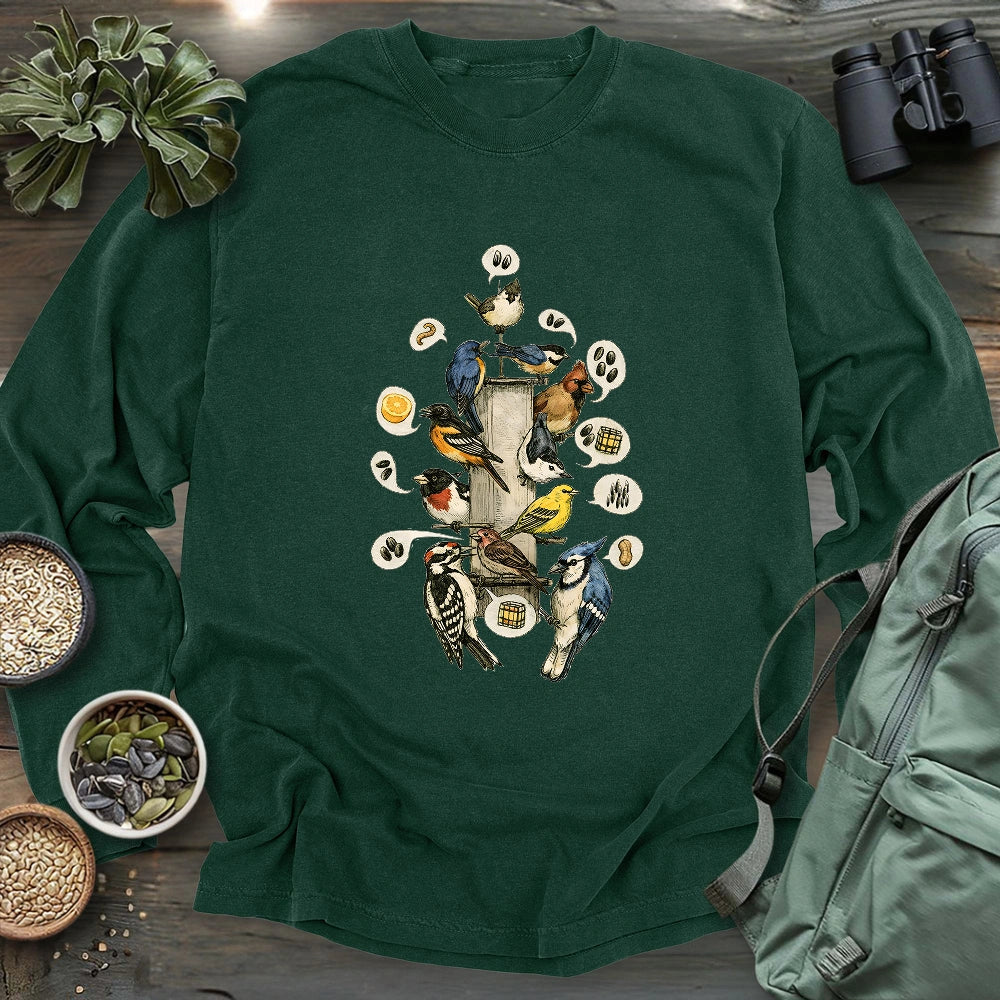 Busy Morning At Feeder Long Sleeve T-shirt