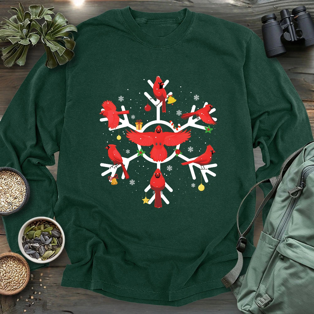 Cardinal Snowflake Long Sleeve T-shirt