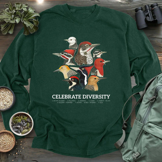 Celebrate Diversity Of Woodpeckers Long Sleeve T-shirt