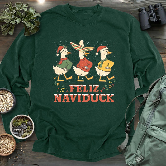 Feliz Naviduck Long Sleeve T-shirt