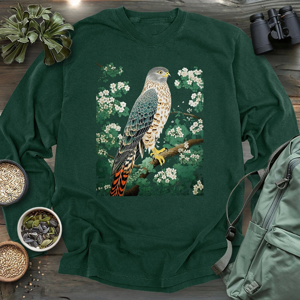 Hawk in Bloom Long Sleeve T-shirt