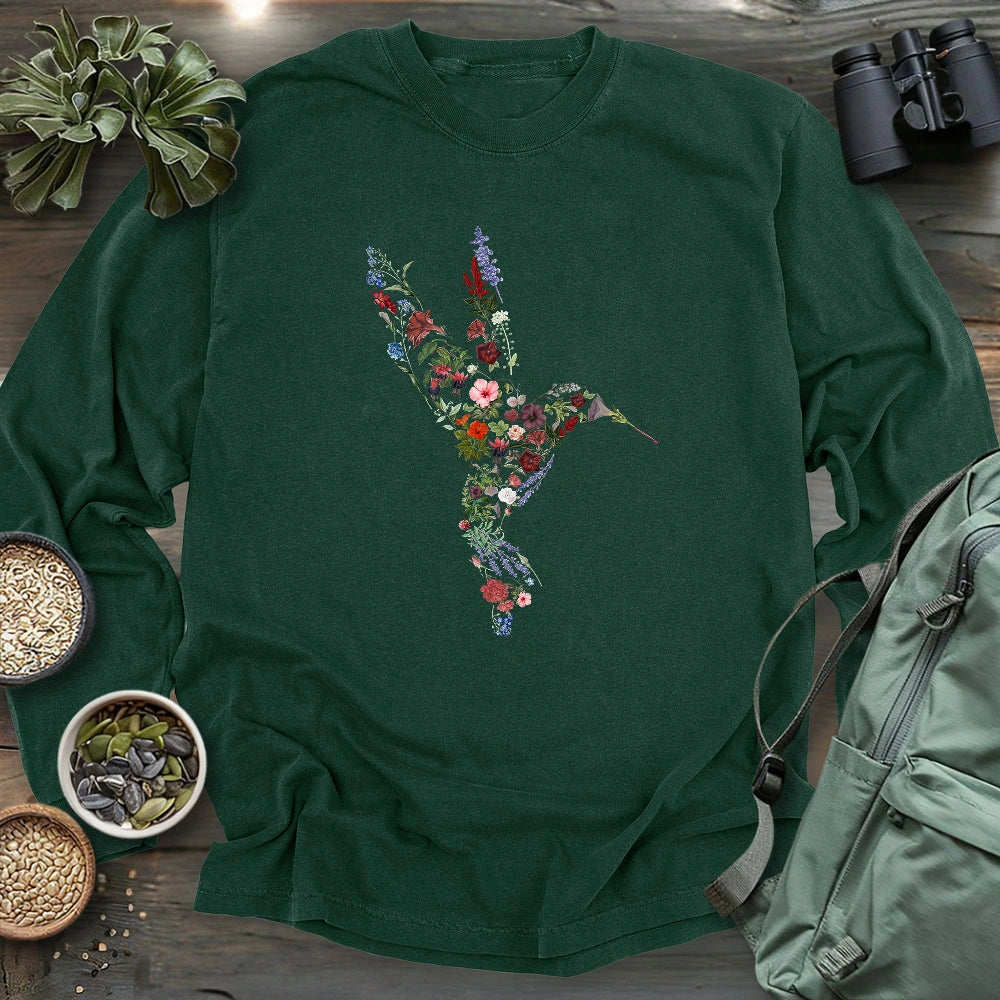 Hummingbird Made By Flowers Long Sleeve T-shirt