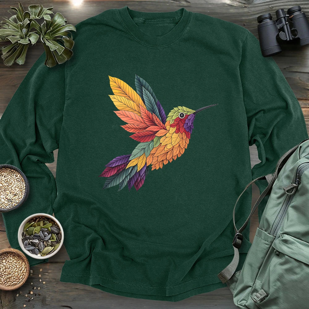 Hummingbird Made By Leaves Long Sleeve T-shirt