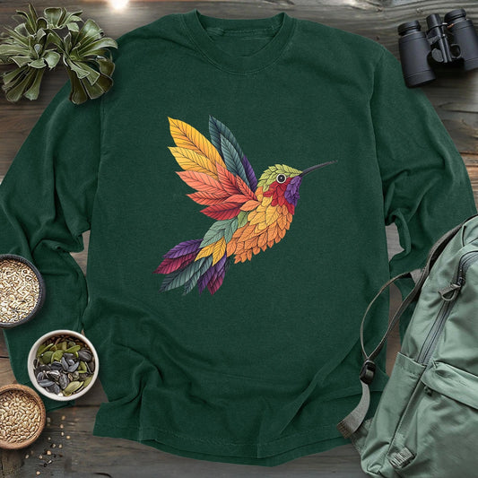Hummingbird Made By Leaves Long Sleeve T-shirt