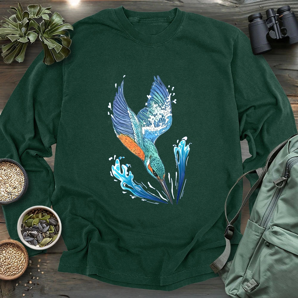 Kingfisher Diving Long Sleeve T-shirt