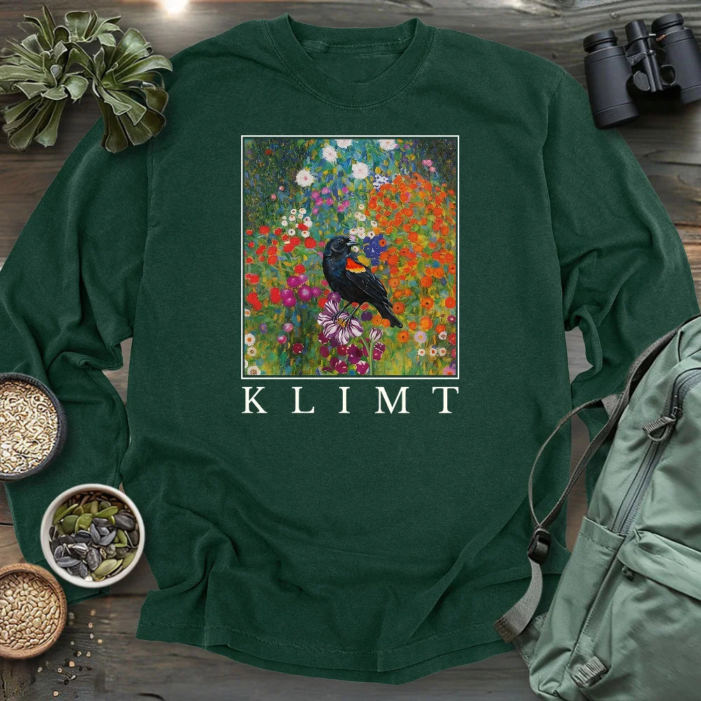 Klimt Blackbird Long Sleeve T-shirt
