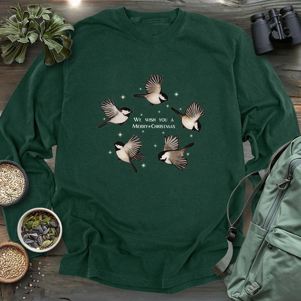 Merry Christmas Chickadee Long Sleeve T-shirt