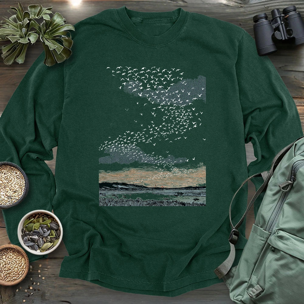 Migrating Wild Ducks Long Sleeve T-shirt