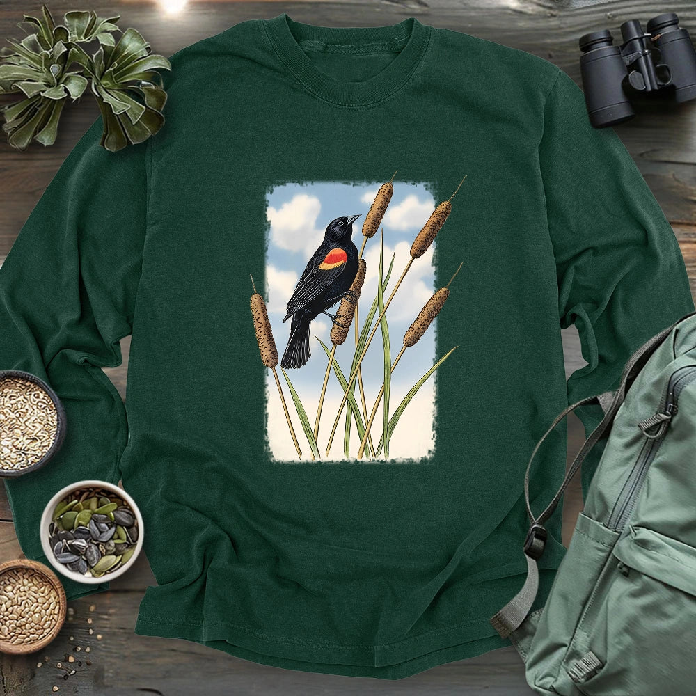 Morning On Cattail Field Long Sleeve T-shirt