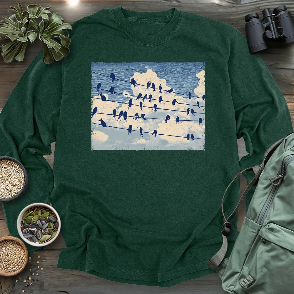 Music Stave On The Sky Long Sleeve T-shirt