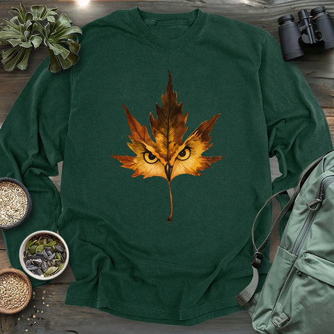 Owl Mapple Leaf Long Sleeve T-shirt