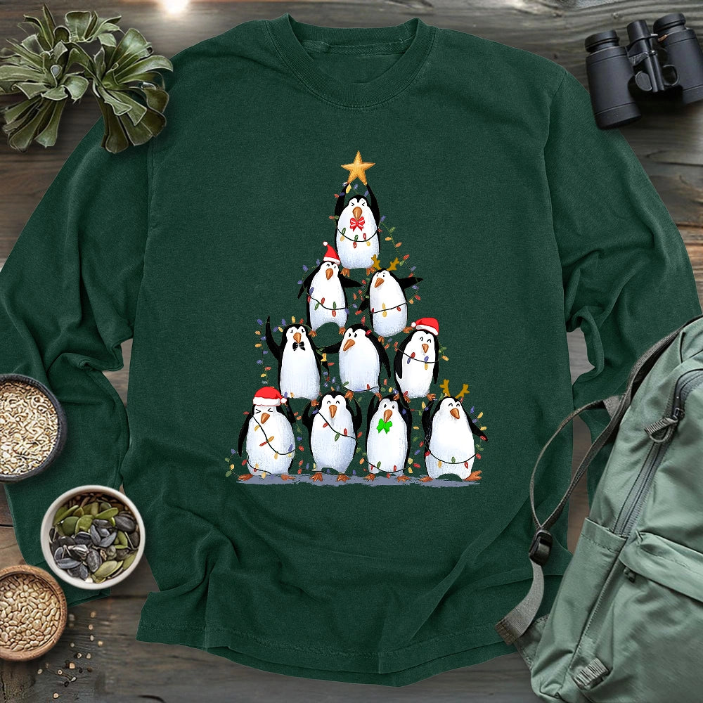 Penguin Christmas Tree Long Sleeve T-shirt