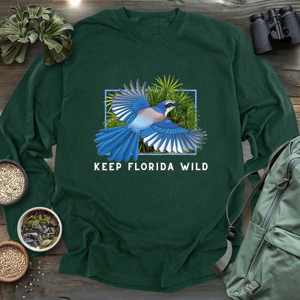 Protect Florida Scrub Jay Long Sleeve T-shirt