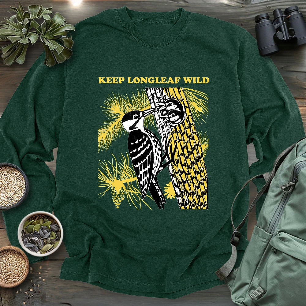 Protect Red-cocked Woodpecker Long Sleeve T-shirt