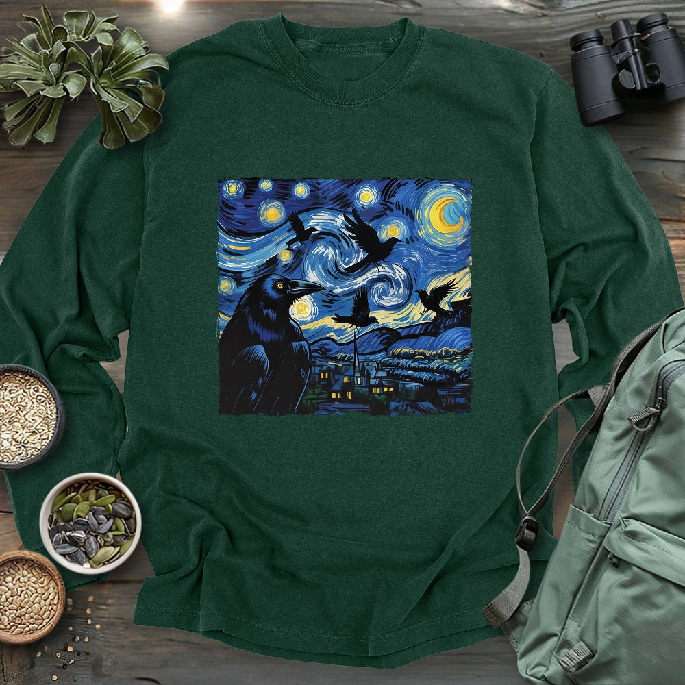 Raven Starry Night Long Sleeve T-shirt