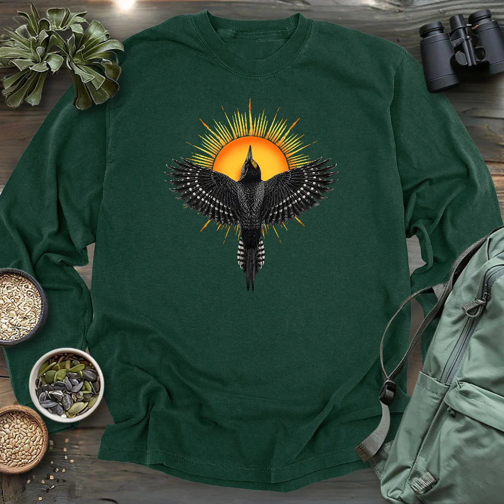 Rise Black Backed Woodpecker Long Sleeve T-shirt