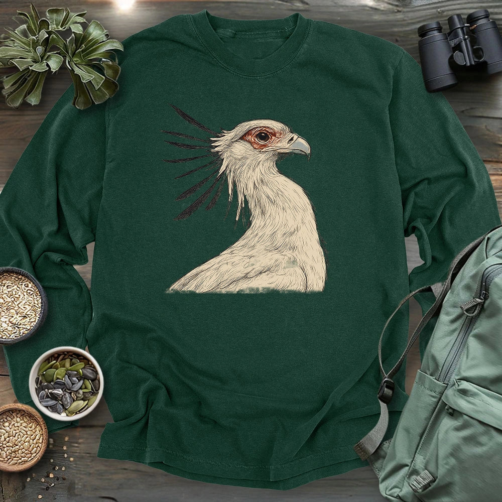 Secretary Bird Sketch Long Sleeve T-shirt