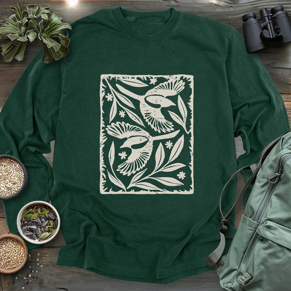 Sparrow Among Petals Long Sleeve T-shirt