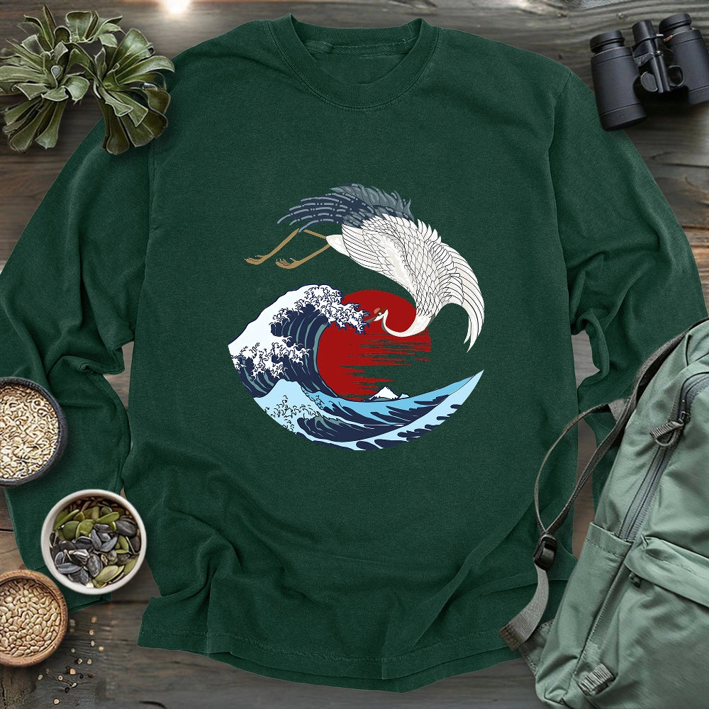 The Japanese Crane Long Sleeve T-shirt