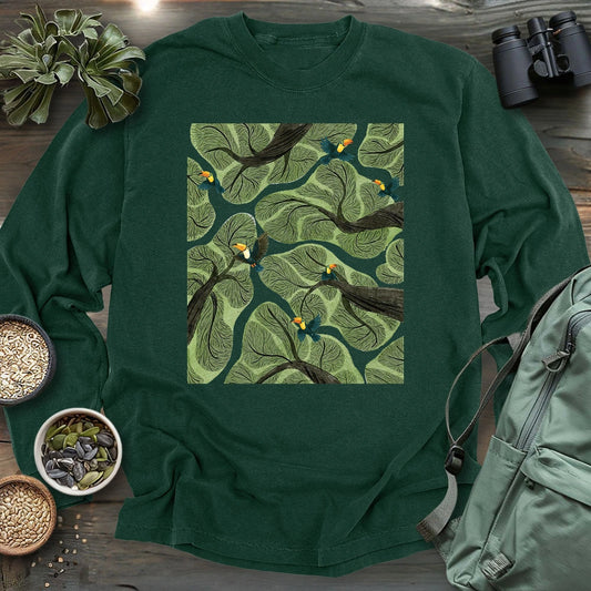 Toucan In Jungle Long Sleeve T-shirt