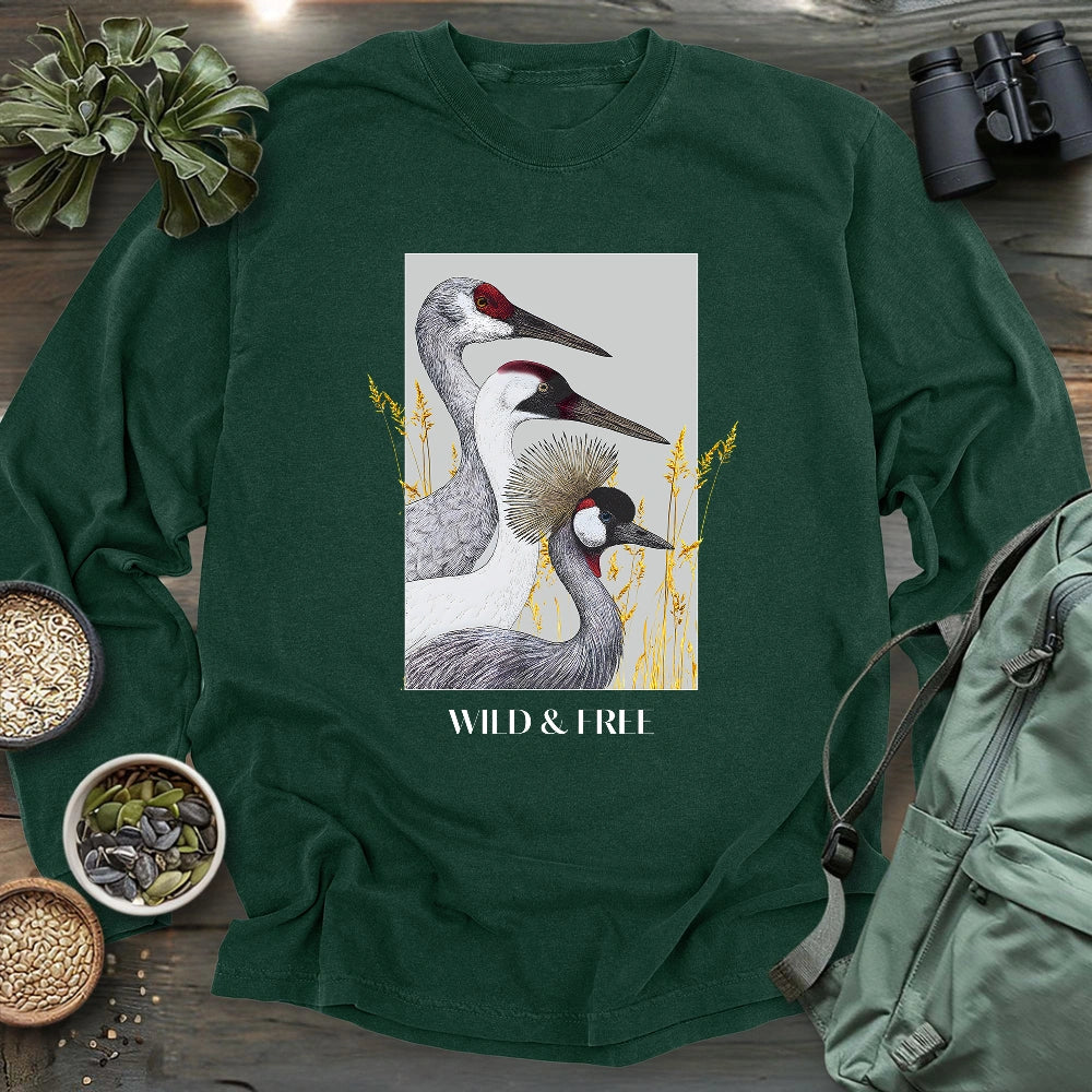 Wild Cranes Must Be Protected Long Sleeve T-shirt