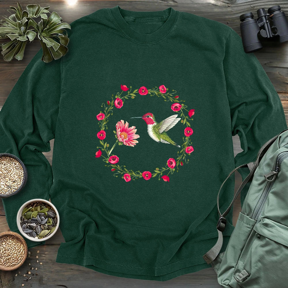 Anna Hummingbird Of California Long Sleeve T-shirt