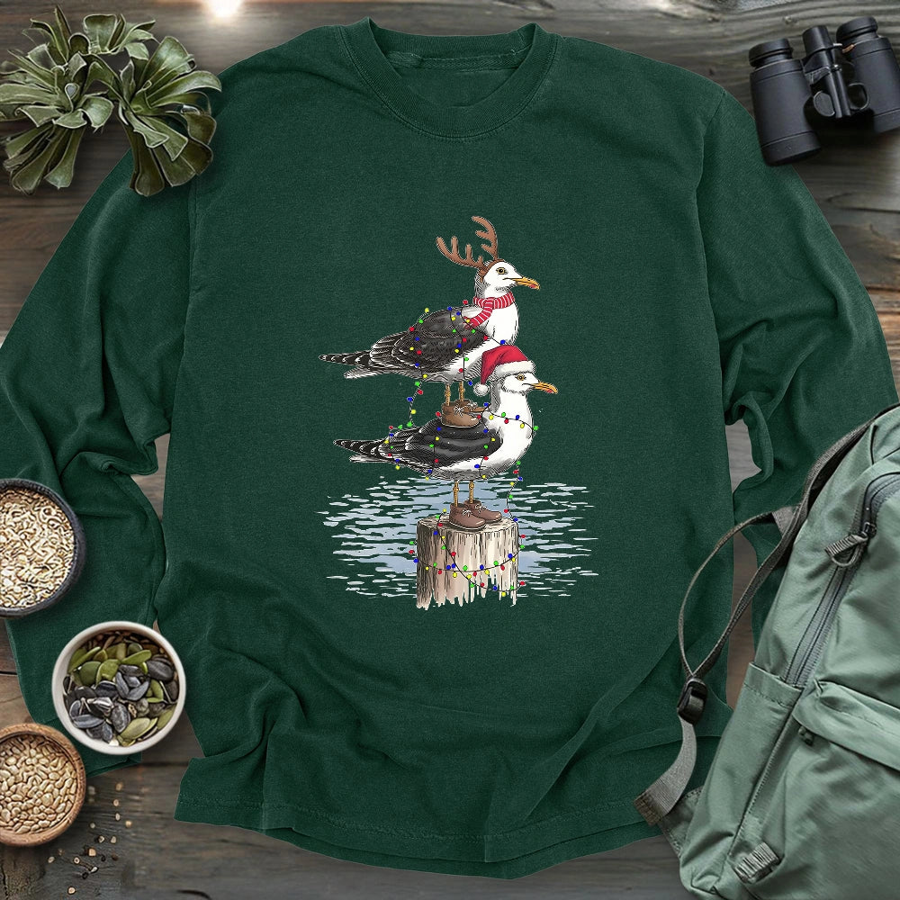 Christmas Seagulls Long Sleeve T-shirt