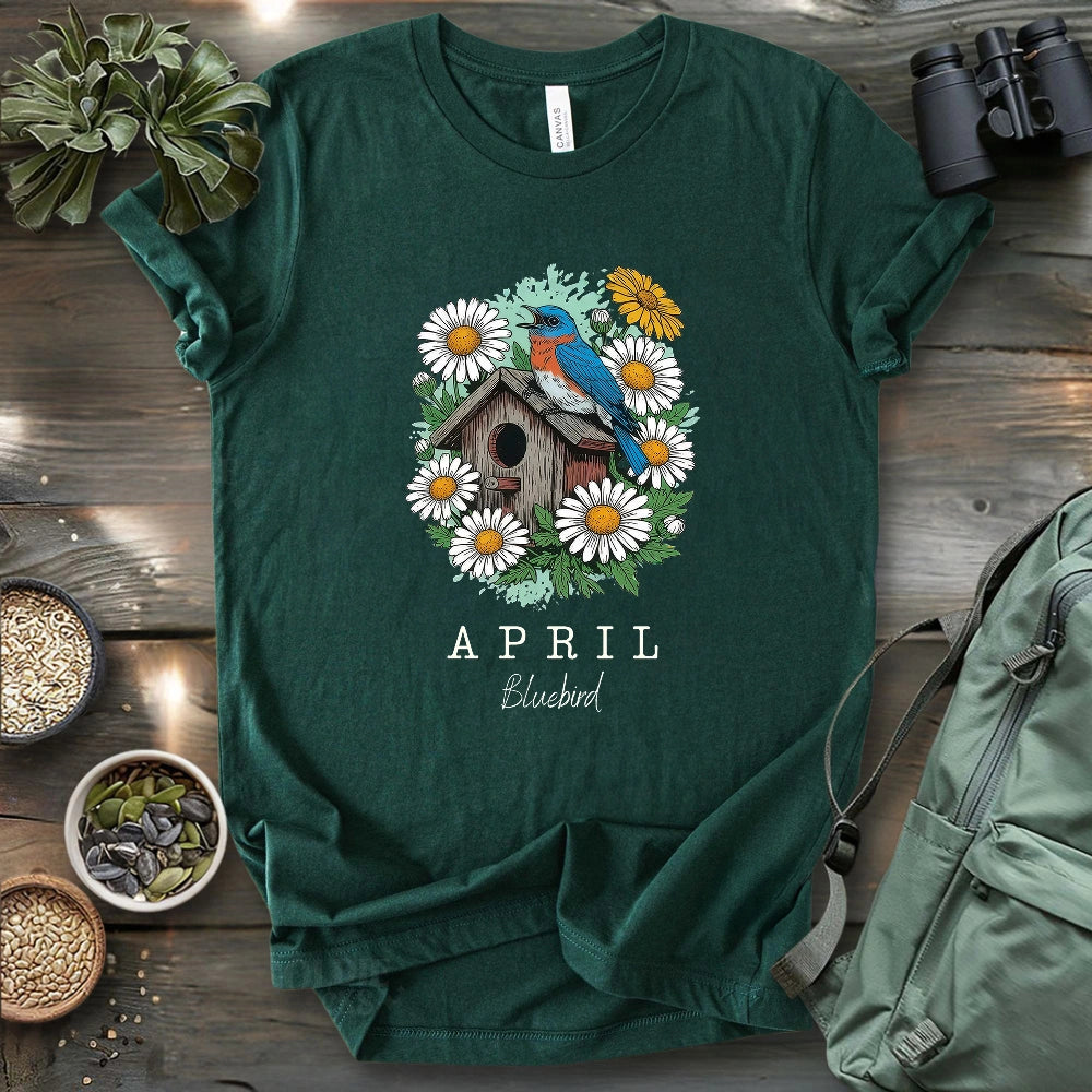 April Bluebird & Bird House T-shirt