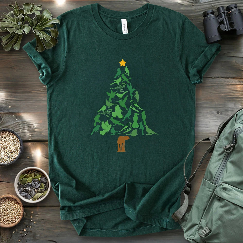 Backyard Birds Christmas Tree T-shirt