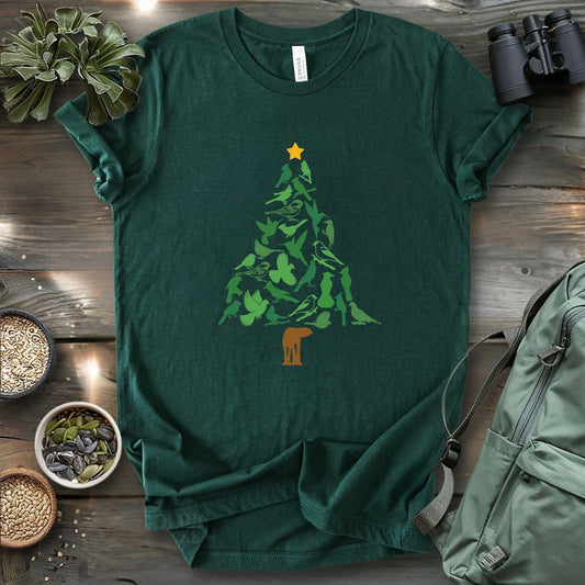 Backyard Birds Christmas Tree T-shirt