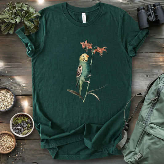 Budgerigar And Lily T-shirt