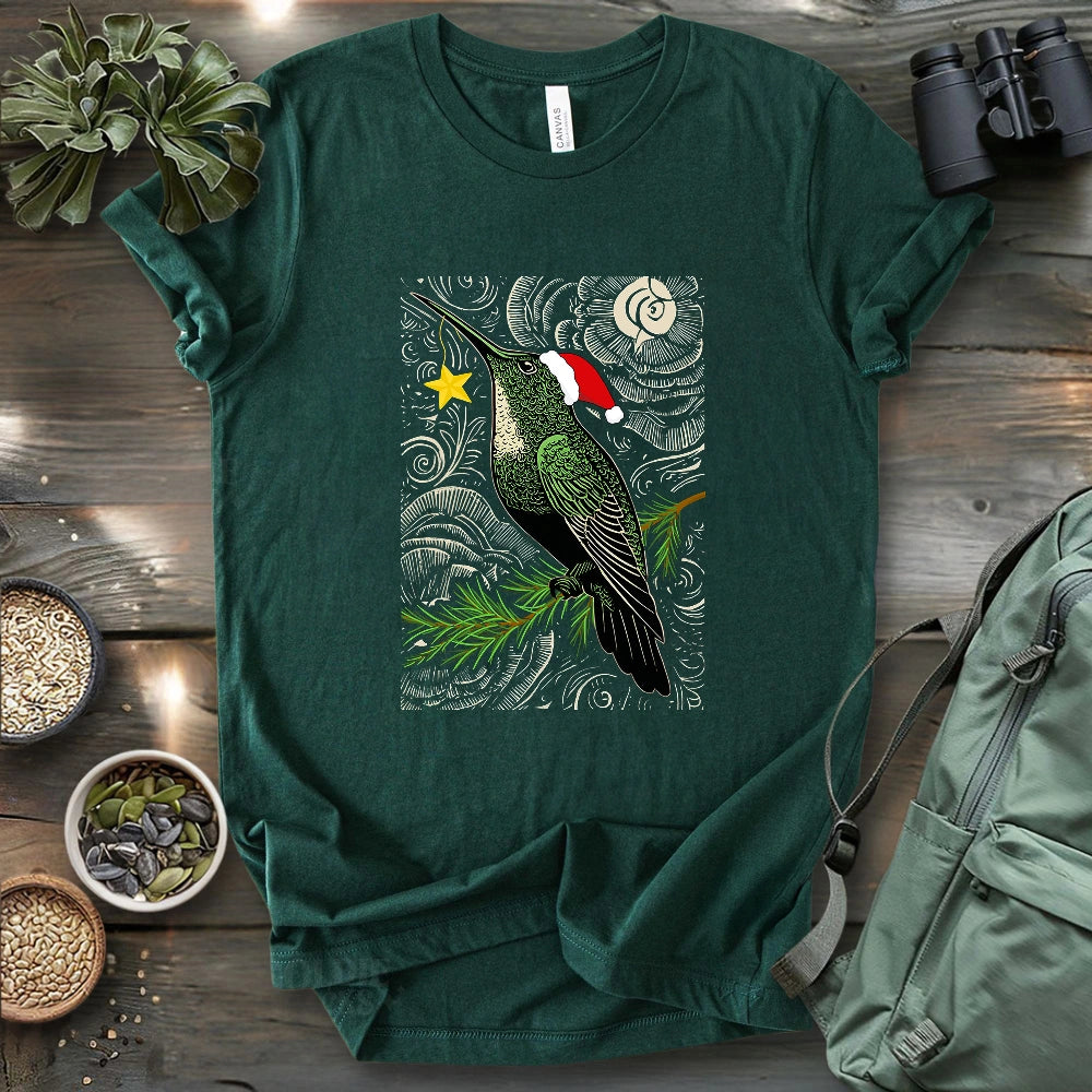 Christmas Green Hummingbird T-shirt