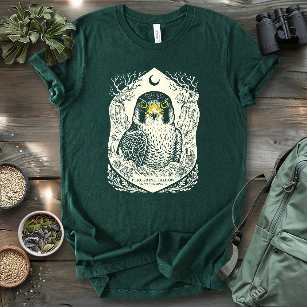 Falco Peregrinus Linocut T-shirt