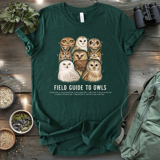 Field Guide To Owls T-shirt