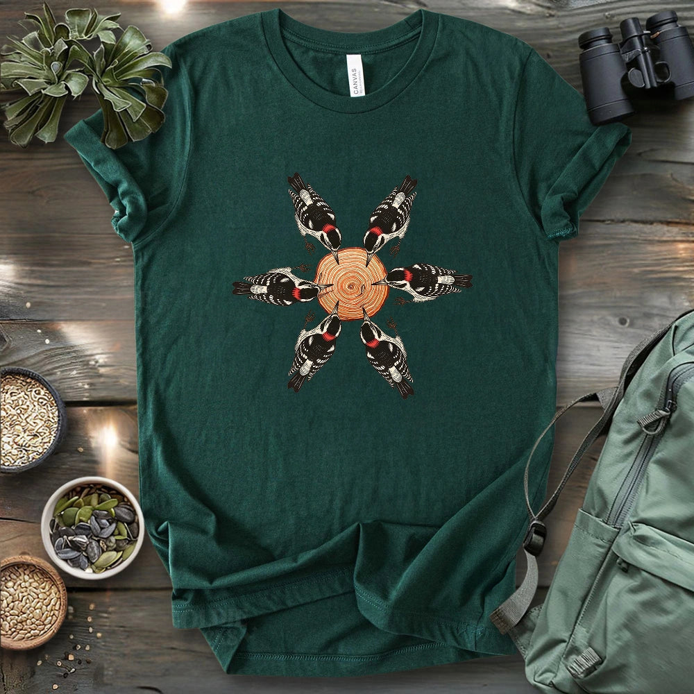 Flower Made Of Woodpeckers T-shirt