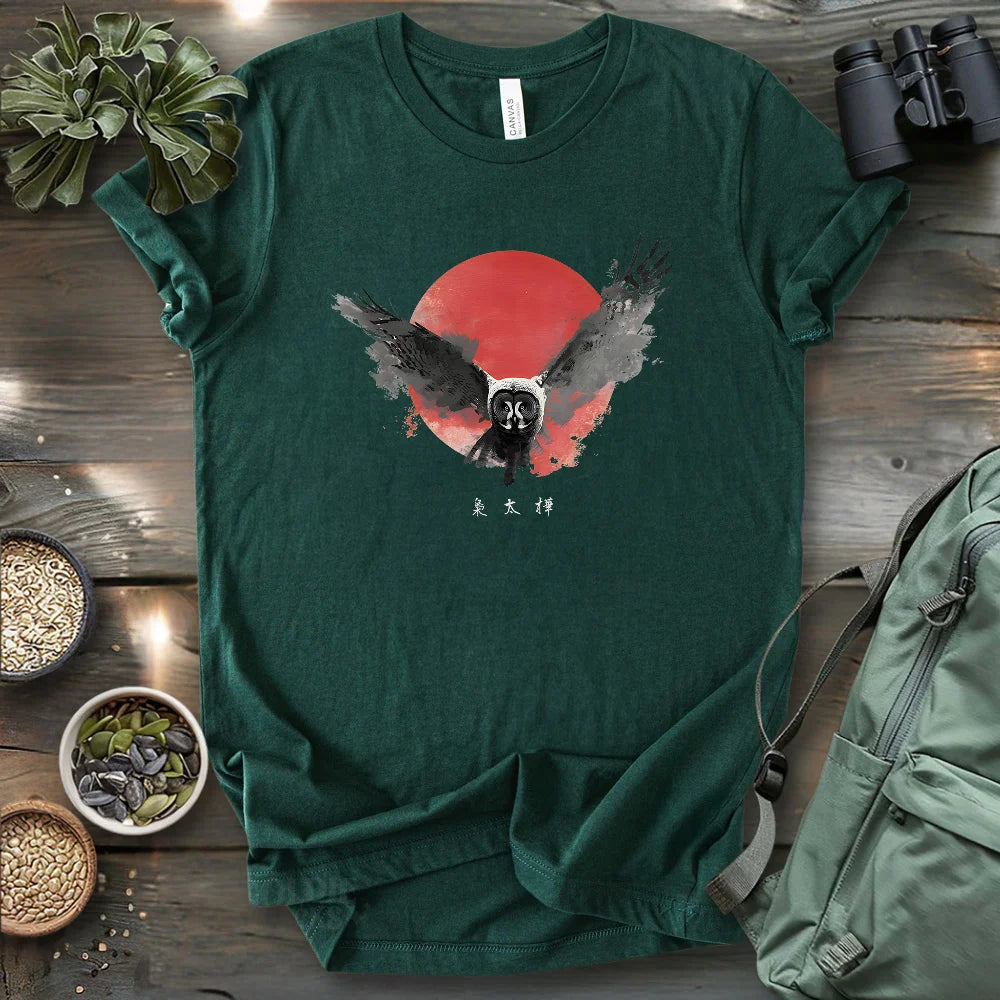 Great Grey Owl At Nightfall T-shirt