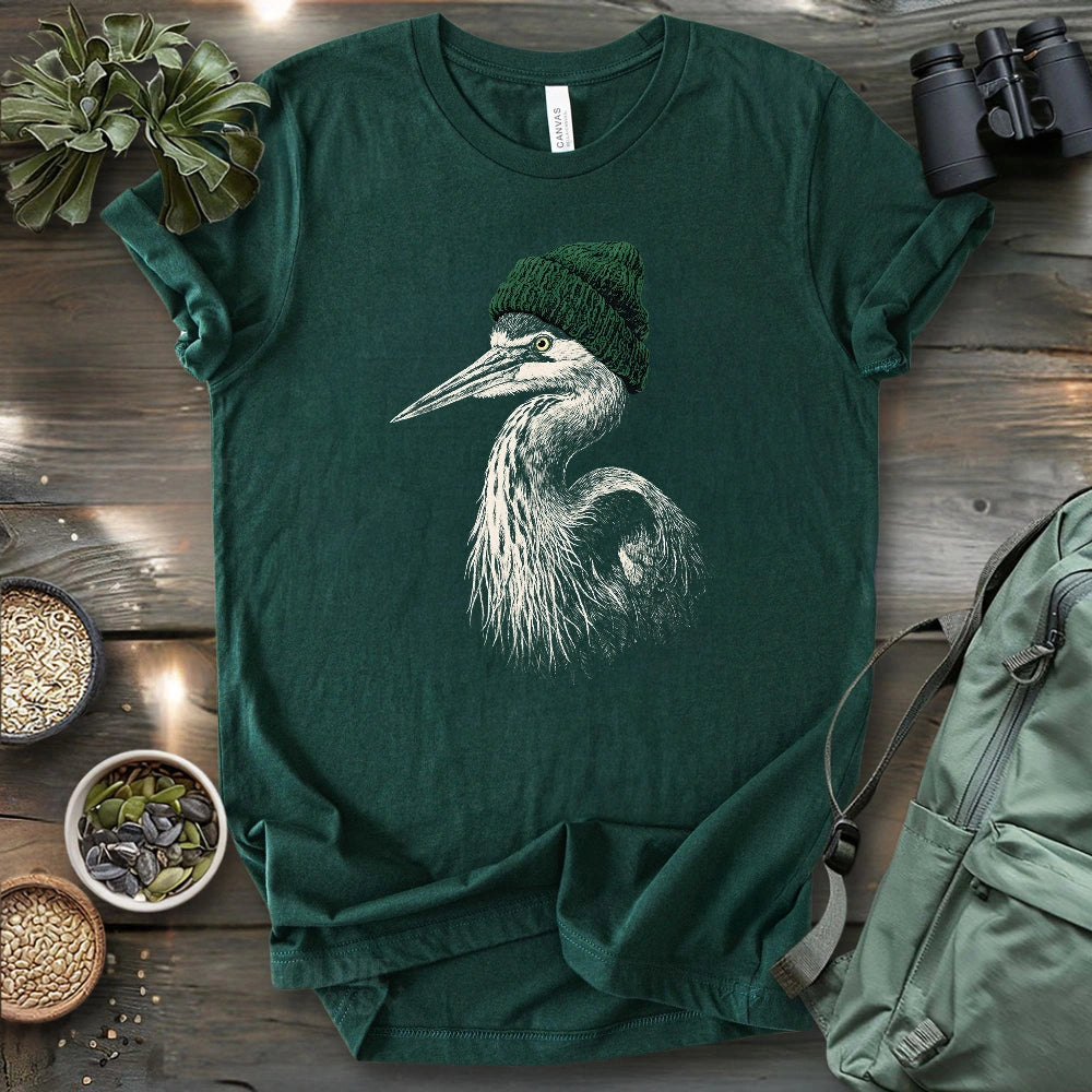 Heron Going Birdwatching T-shirt