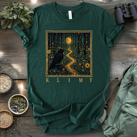 Klimt Crow On Golden Road T-shirt