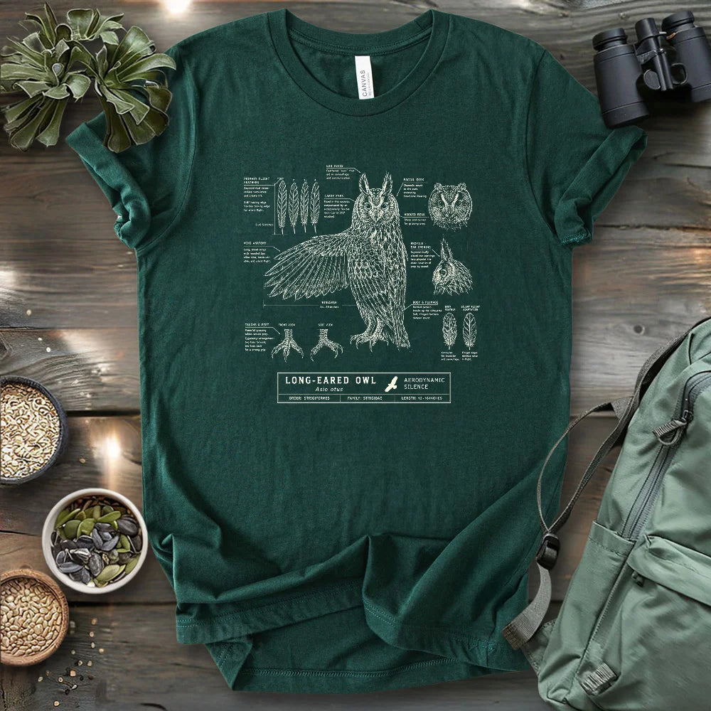 Long-eared Owl Anatomy T-shirt