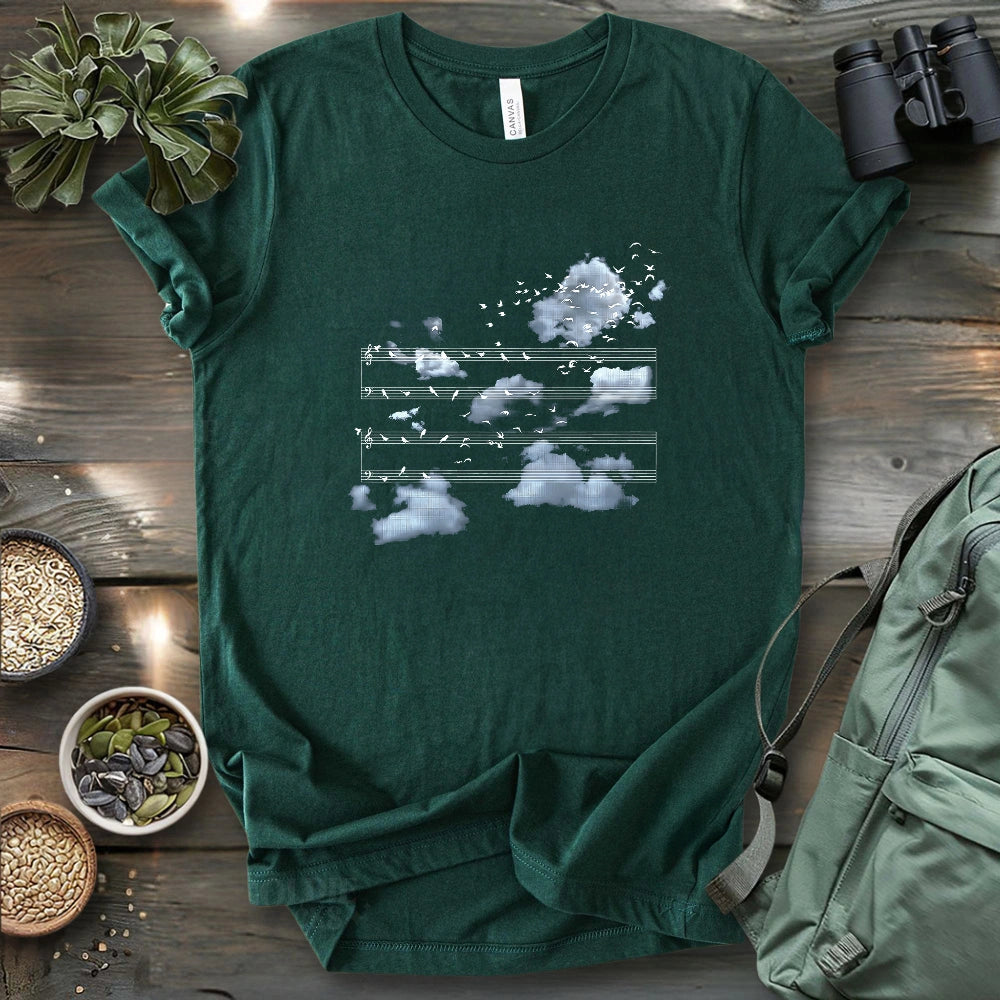Music Stave On The Sky T-shirt